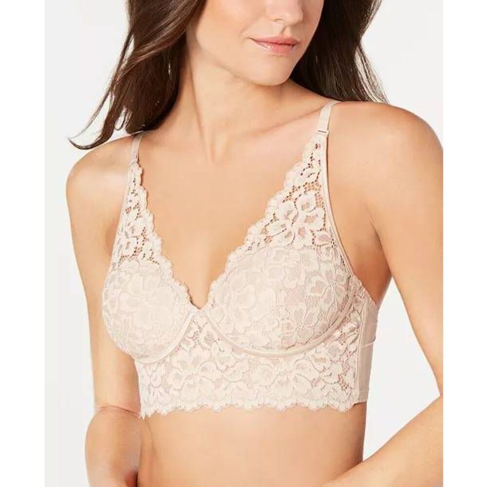 Maidenform Pure Comfort Lace & Mesh Longline Wireless Bralette DM1188 34A